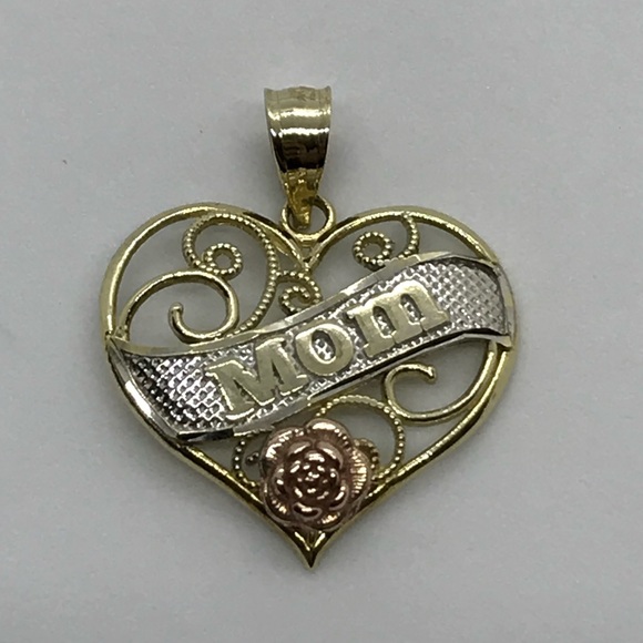 10kt “mom” heart ❤️ pendant - Picture 8 of 15